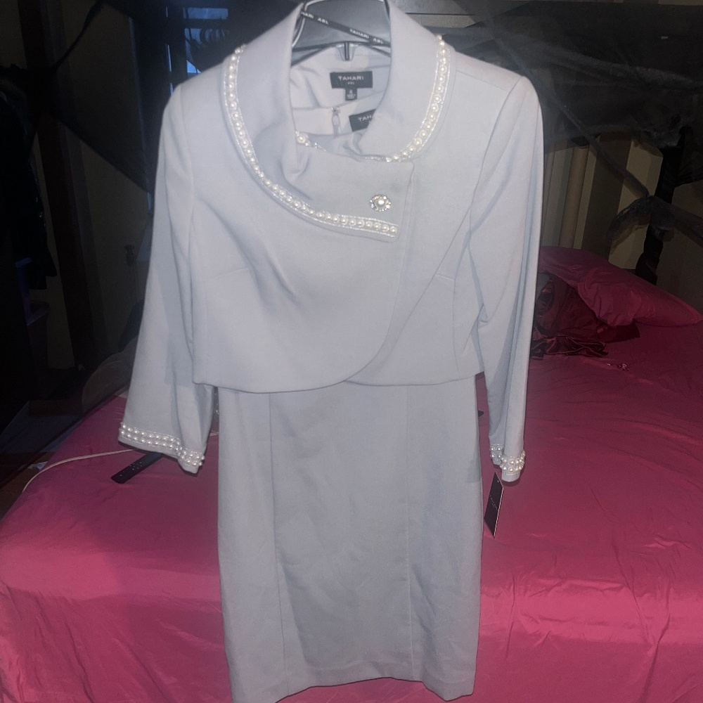 Tahari ASL DRESS WITH PEARLS